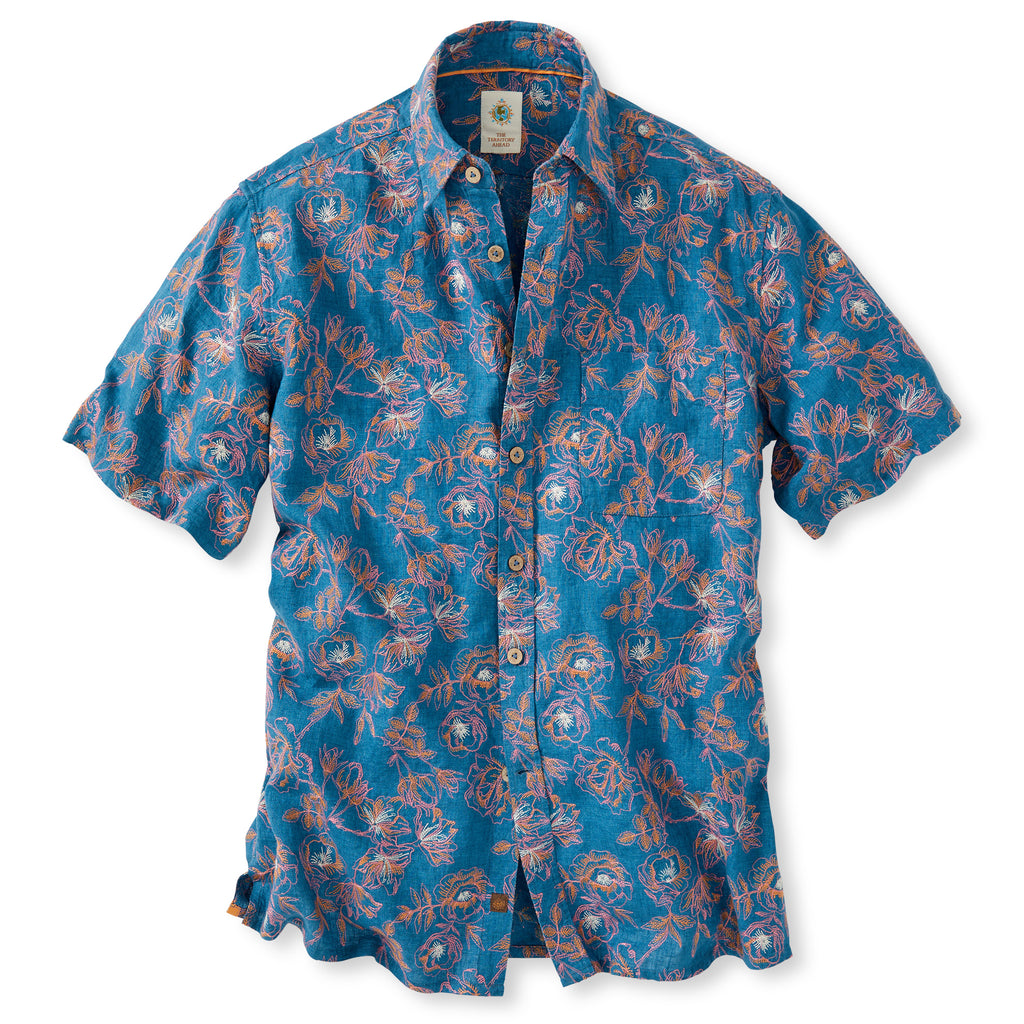 Teal Lotus Embroidered Shirt – The Territory Ahead