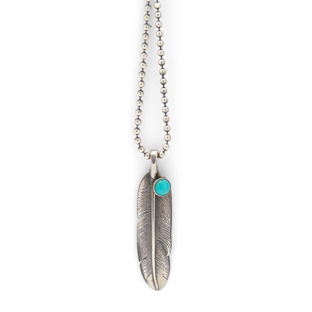 Turquoise & Sterling Crow Feather Pendant – The Territory Ahead